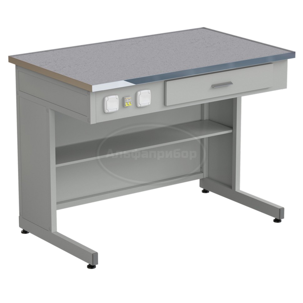 Стол демонстрационный с электрикой 1212х750х900 мм, раб. поверхность - монолитный керамогранит