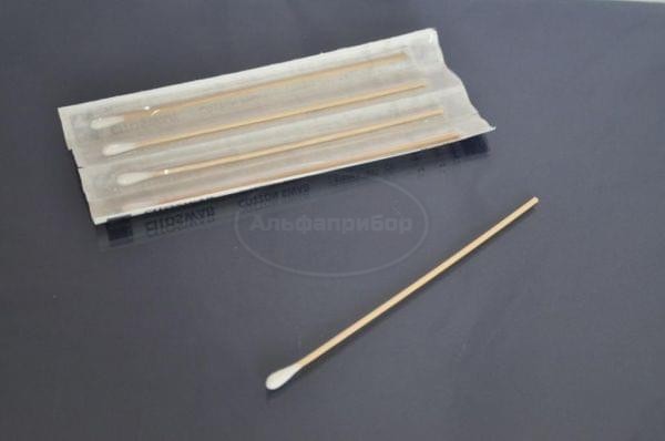 Зонд-тампон (дерево+хлопок) стерильный (100 шт.)