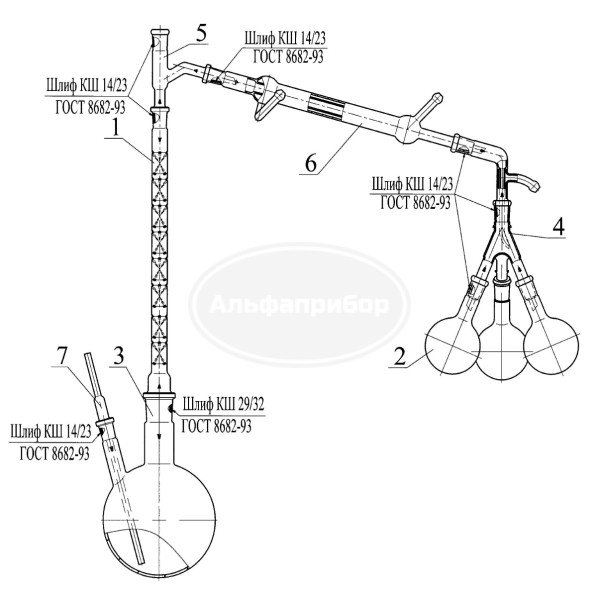 Установка для перегонки под вакуумом, эскиз 1-167