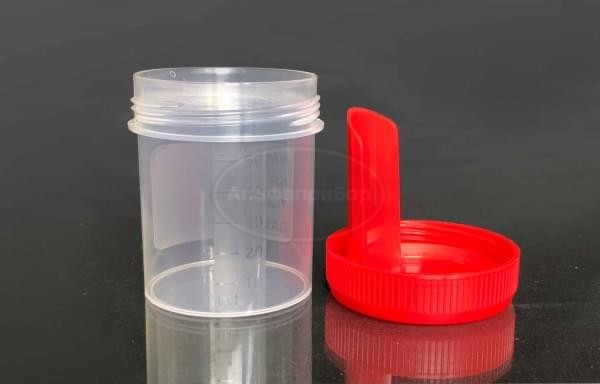 Контейнер для биоматериала 60 мл со шпателем, градуированный, ПП, нестерильный (450 шт.)