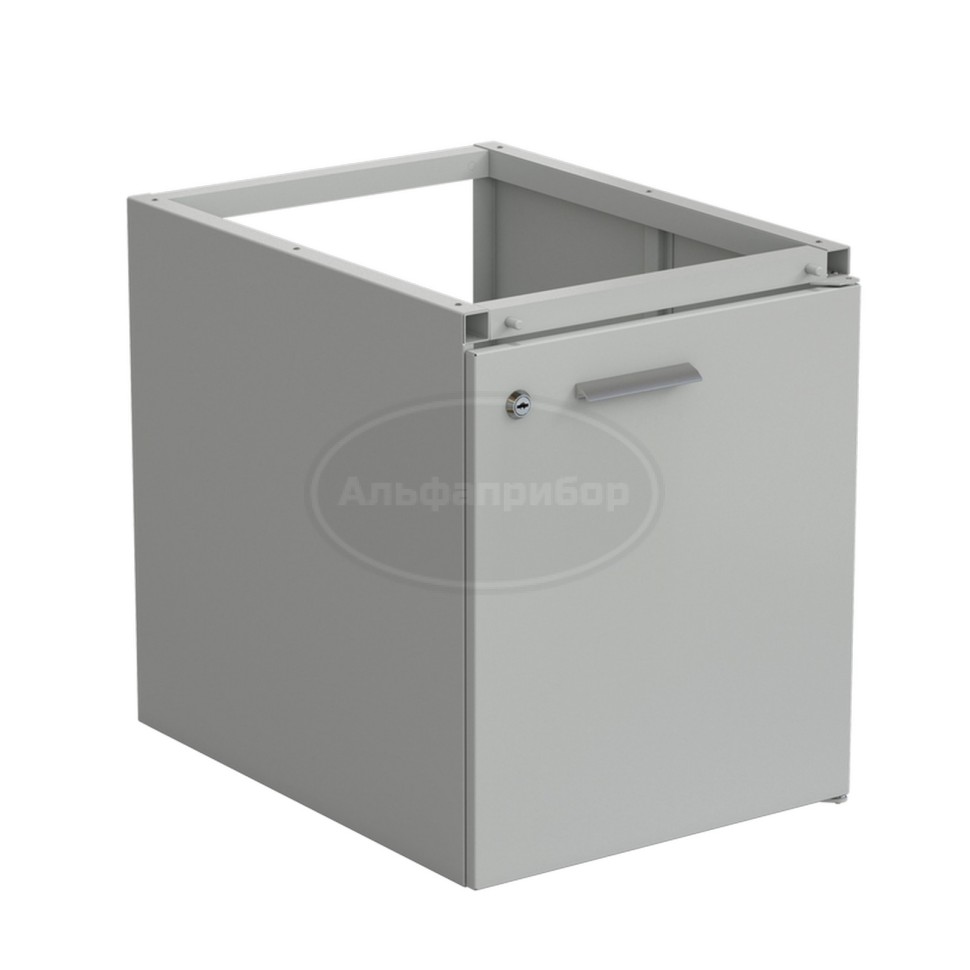 Тумба подвесная дверь 400х530х492 мм (дверь левая, замок, 1 съемная полка), сталь