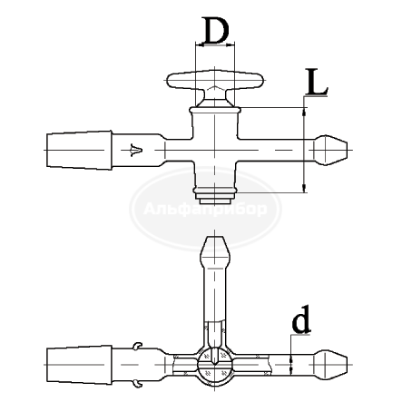 Кран 3-х ходовой, эскиз 4-39