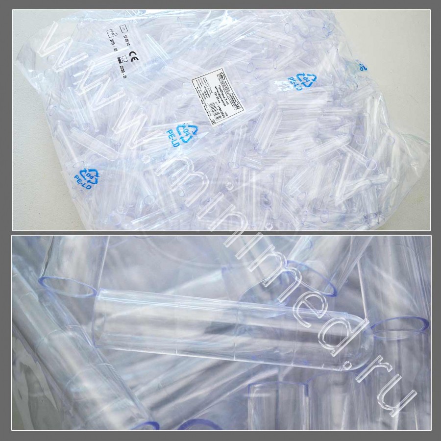 Пробирка лабораторная 3мл, цилиндрическая,12*55, п/с, упаковка 1000/6000шт, Aptaca