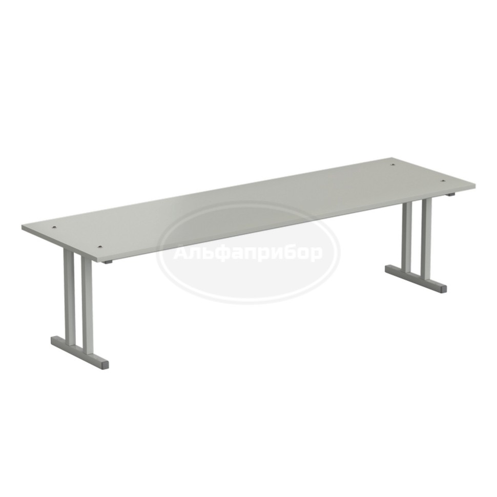 Полка 2-го уровня для стола островного 1500х450х390 мм, серый ламинат