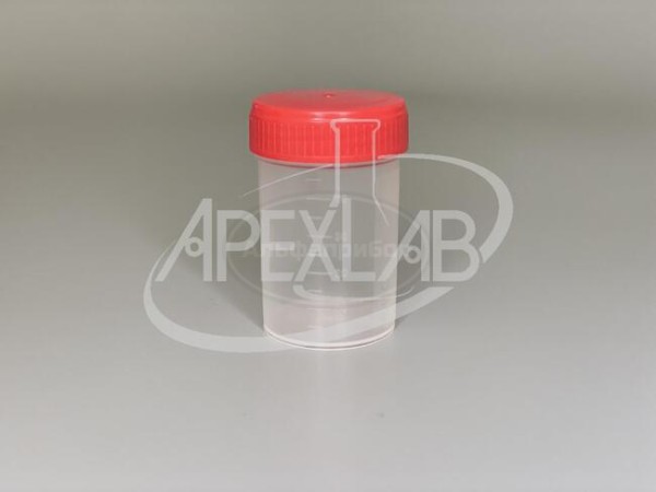 Контейнер для биоматериала 60 мл градуированный, ПП, стерильный в индивидуальной упаковке (300 шт.)