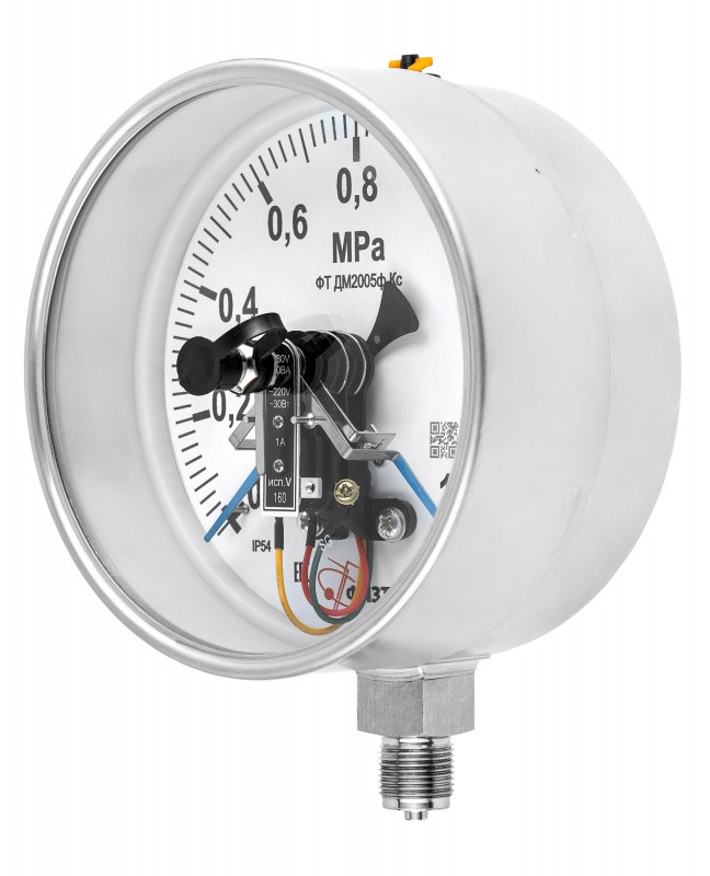 Вакуумметры, мановакуумметры, манометры электроконтактные коррозионностойкие ДВ2005ф Кс, ДА2005ф Кс, ДМ2005ф Кс
