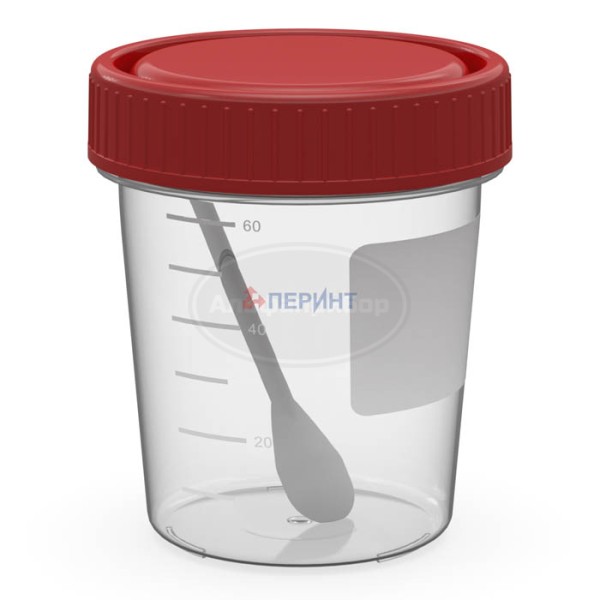 Контейнер для анализов 60 мл с ложкой в сборе