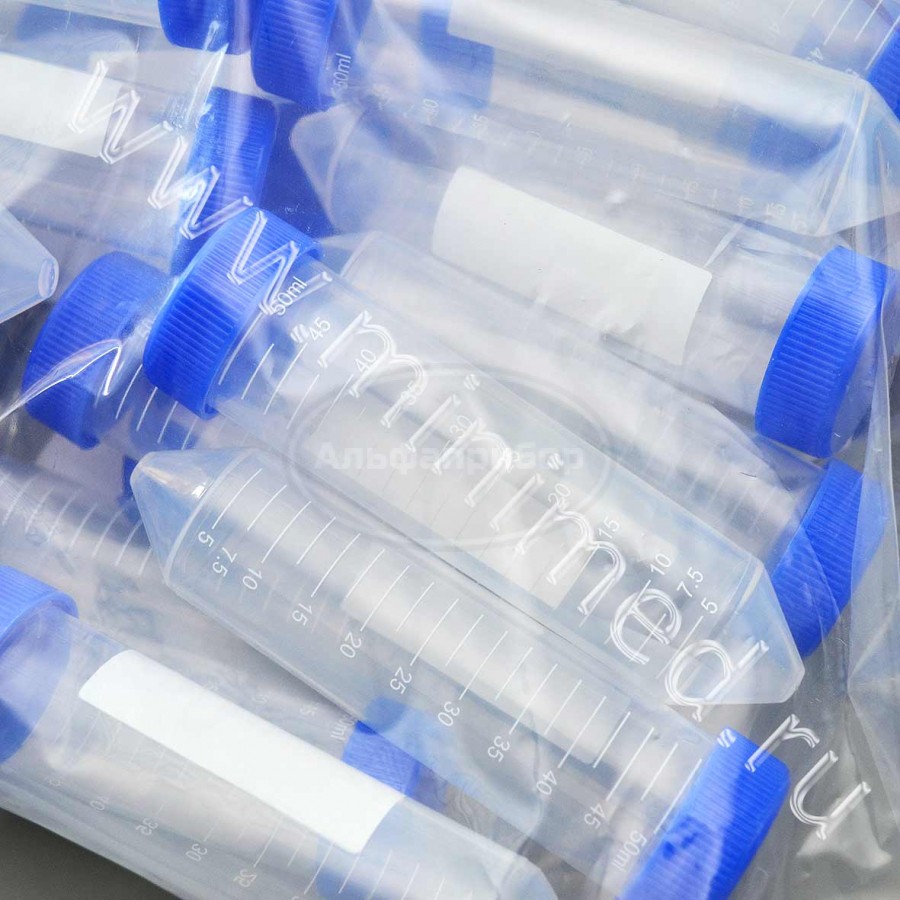 Пробирка 50мл коническая, с винтовой крышкой, с делениями п/п, стерильная, упаковка 50/500шт, Greetmed