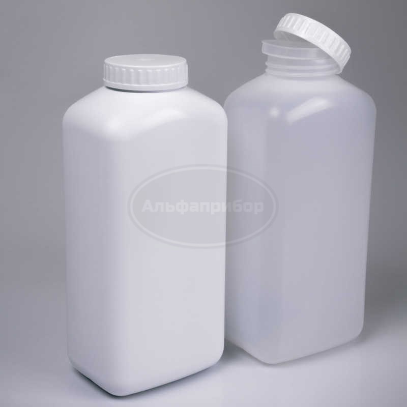 Банка прямоугольная 2000 мл белая с крышкой и прокладкой