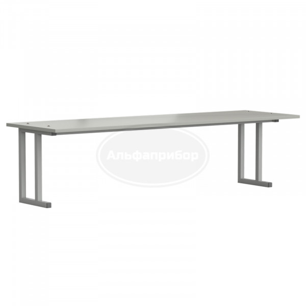 Полка 2-го уровня для стола пристенного 1500х450х390 мм, серый ламинат