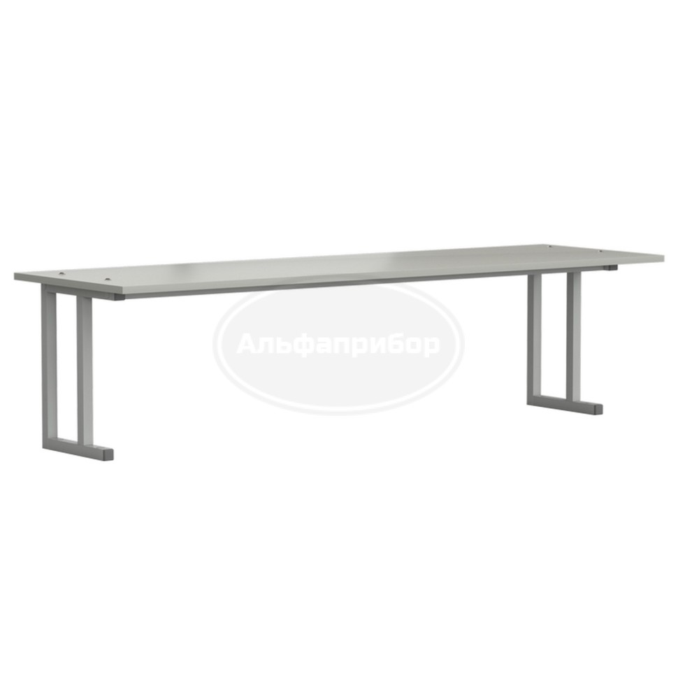 Полка 2-го уровня для стола пристенного 1500х450х390 мм, серый ламинат
