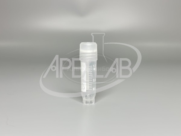 Криопробирка 2 мл ПП цилиндрическая, градуированная, с юбкой устойчивости, полем д/записи, завинчивающаяся крышка с силиконовым уплотнительным кольцом, стерильная (50 шт.)