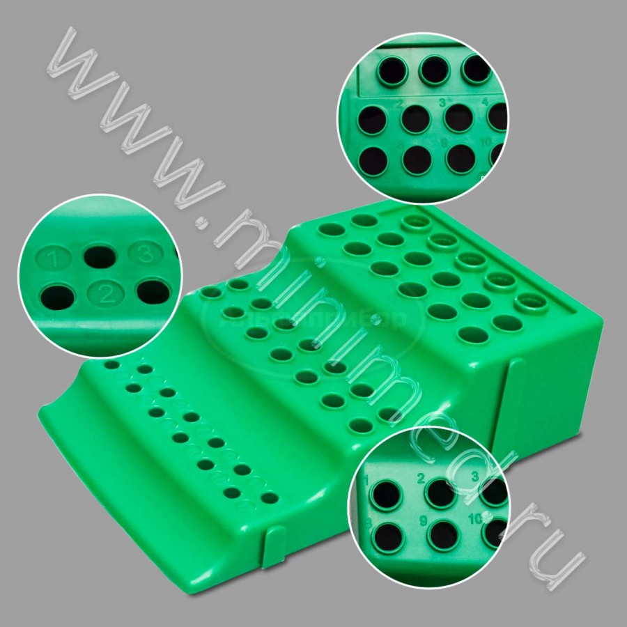 Штатив для микропробирок комбинированный 0,2мл/0,5мл/1,5мл, 43 гн, 3-х уровневый, п/п, упаковка 1шт, Aptaca