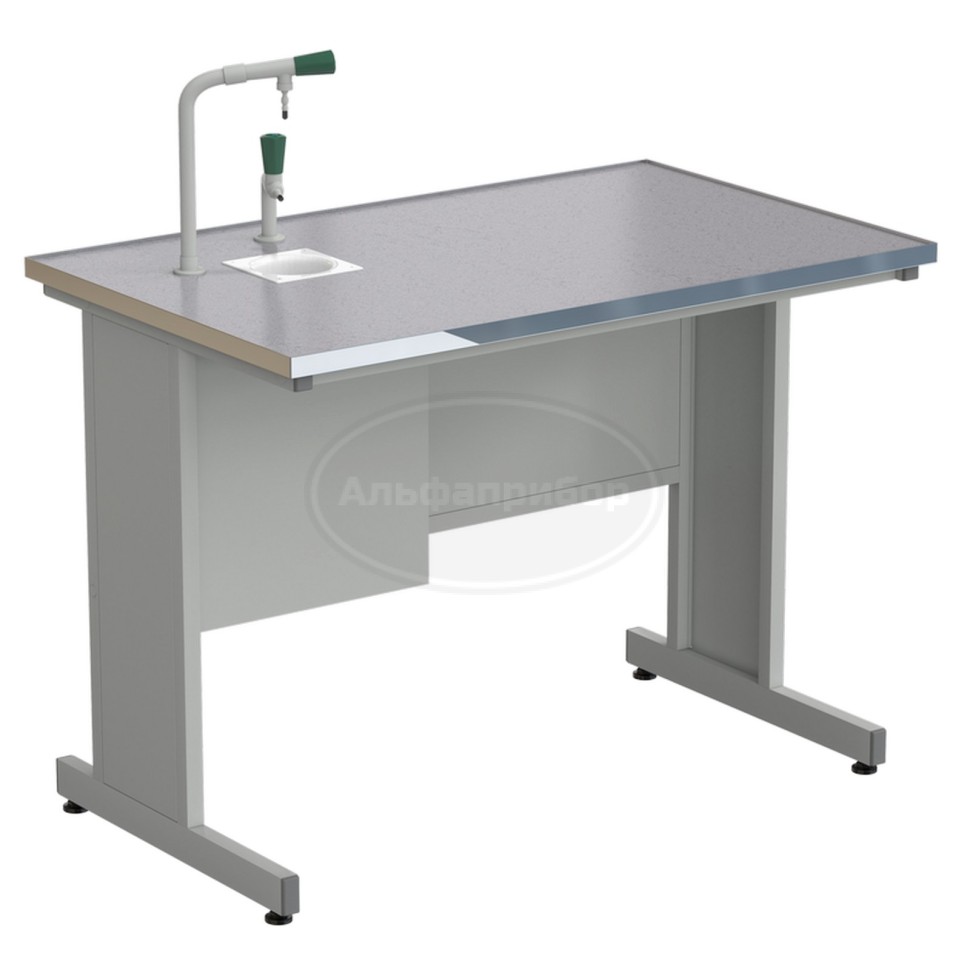 Стол пристенный с подводом воды 1212х750х900 мм, раб. поверхность - монолитный керамогранит