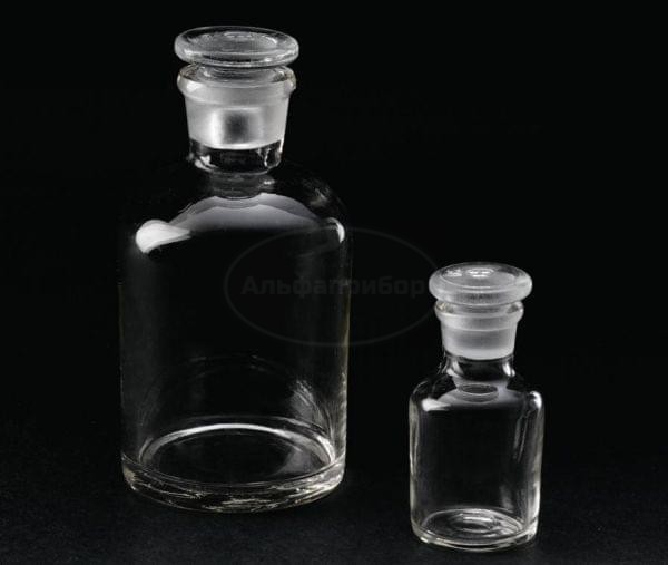 Склянка с притертой пробкой 500 мл узкое горло светлая