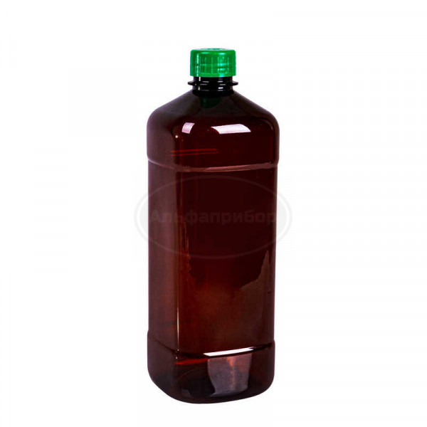 Бутылка квадратная 1000 мл коричневая с крышкой