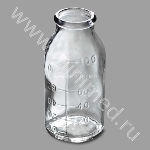 Бутылка стеклянная тип ll-100-2-МТО, для крови, трансфузионных и инфузионных препаратов по ГОСТ 10782-85, упаковка 120шт