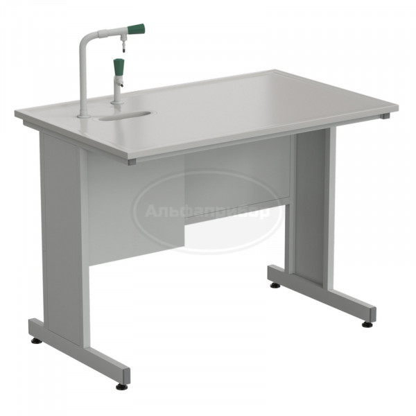 Стол пристенный с подводом воды 1213х763х900 мм, раб. поверхность - Durcon с бортиком