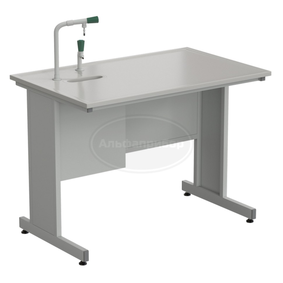 Стол пристенный с подводом воды 1213х763х900 мм, раб. поверхность - Durcon с бортиком