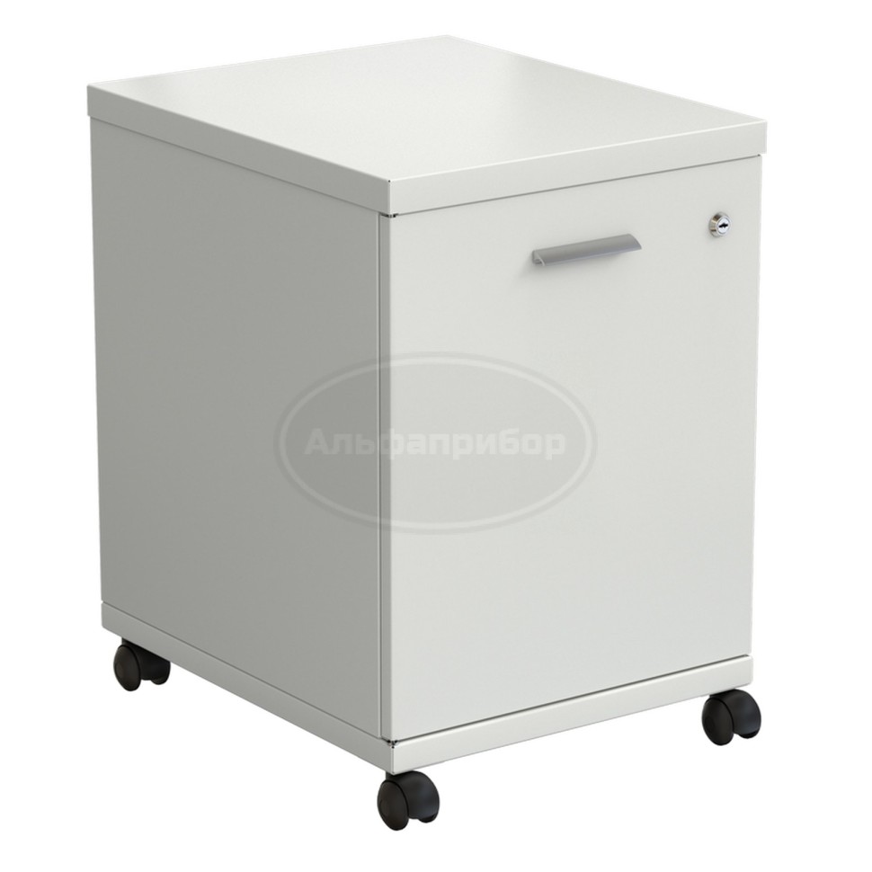 Тумба подкатная 460х530х640 мм, дверь левая, раб. поверхность - сталь, цвет - белый