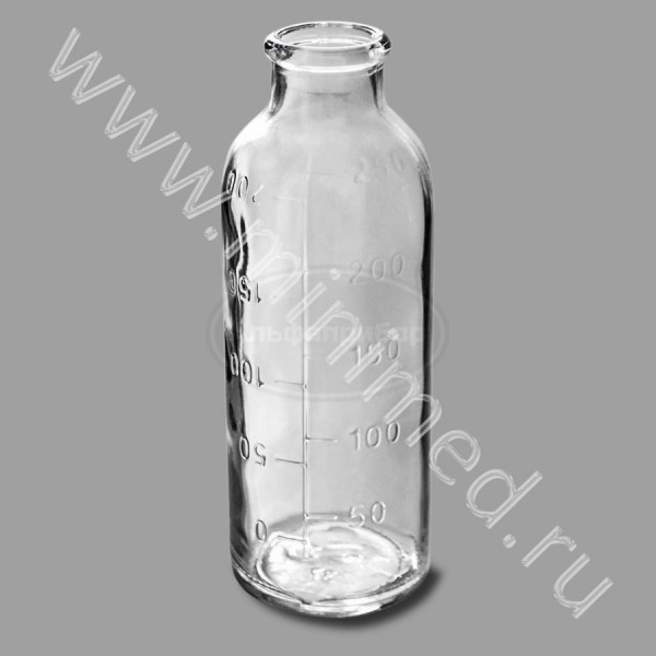 Бутылка стеклянная для крови, трансфузионных и инфузионных препаратов II-250-2-МТО по ТУ 23.13.11-005-61651007-20017, упаковка 28шт