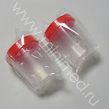 Контейнер для отбора, транспортировки и хранения биологических материалов, 120мл с завинчивающейся крышкой,диам.58*72 мм, нестерильный, п/п, Aptaca, индивидуальная упаковка /кор.250шт