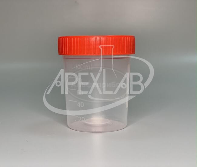 Контейнер для биоматериала 120 мл градуированный, ПП, нестерильный (500 шт.)