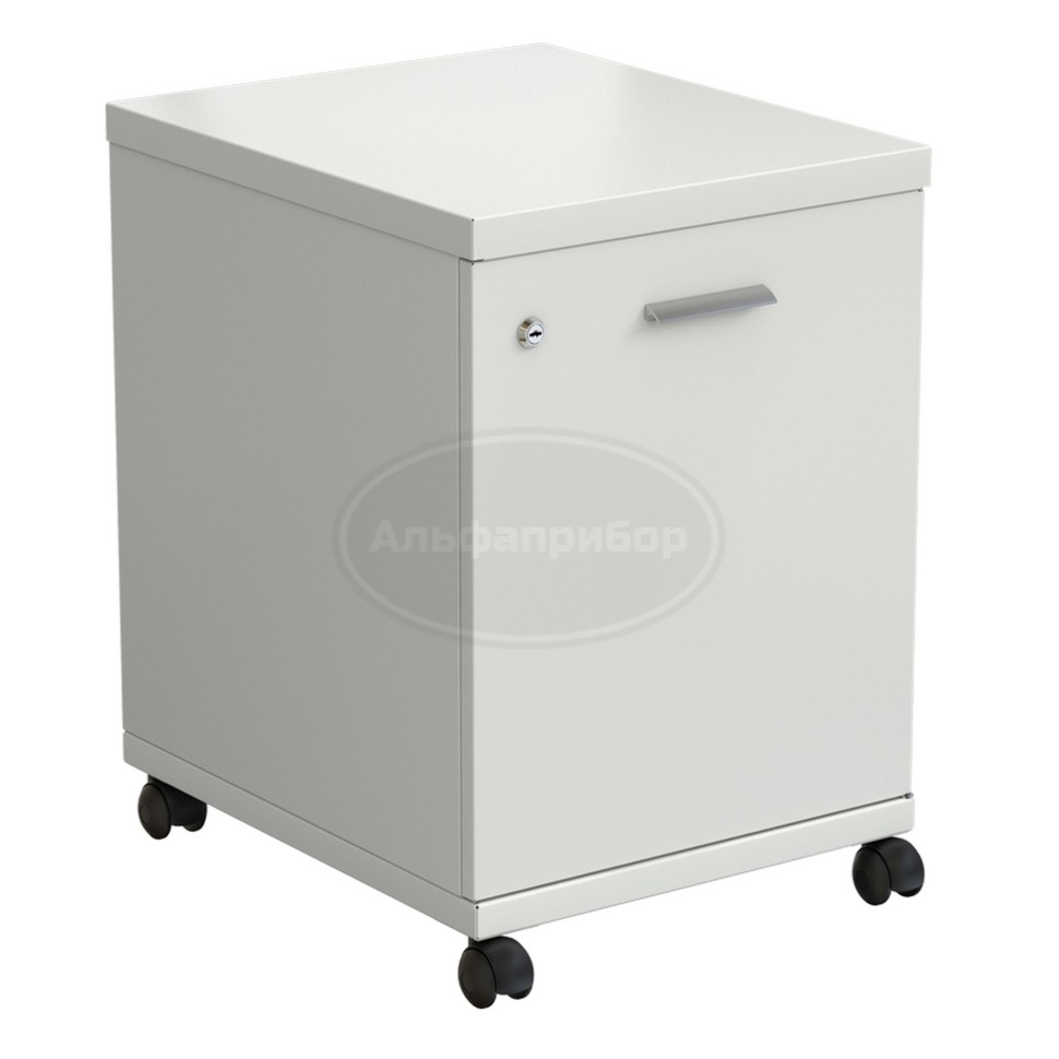 Тумба подкатная 460х530х640 мм, дверь правая, раб. поверхность - сталь, цвет - белый