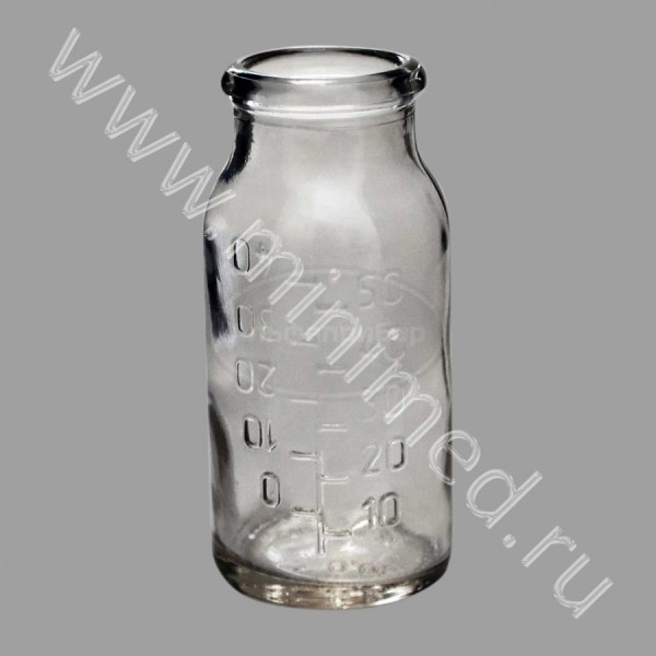 Бутылка стеклянная тип ll-50-2-МТО, для крови, трансфузионных и инфузионных препаратов по ГОСТ 10782-85, упаковка 170шт