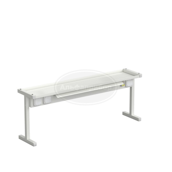Полка для стола нижняя с электрикой 1175x250x450 мм, белый металл