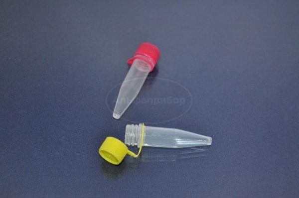 Микропробирка типа Эппендорф 1,5 мл ПП с завинчивающейся цветной крышкой и силиконовым уплотнителем (500 шт.)