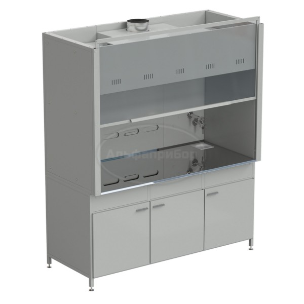 Шкаф вытяжной с подводом воды с ВЗБ светильником 1800х900х2145 мм, раб. поверхность - нержавеющая сталь