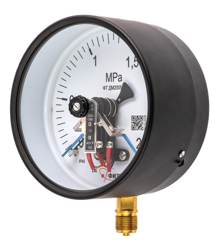 Вакуумметры, мановакуумметры, манометры электроконтактные ДВ2005ф, ДА2005ф, ДМ2005ф Тех.стекло