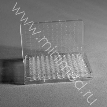 Планшет иммунологический,96 лунок,"П"-образное дно, с крышкой, стерильный, п/с, и/у, упаковка 100шт, Greetmed