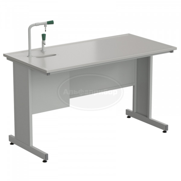 Стол пристенный с подводом воды 1513х763х900 мм, раб. поверхность - Durcon с бортиком