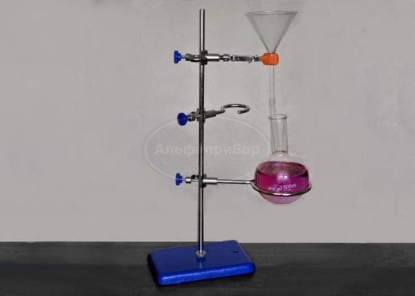 Штатив лабораторный Бунзена ШЛ-01 малый (1 кольцо, 2 лапки)
