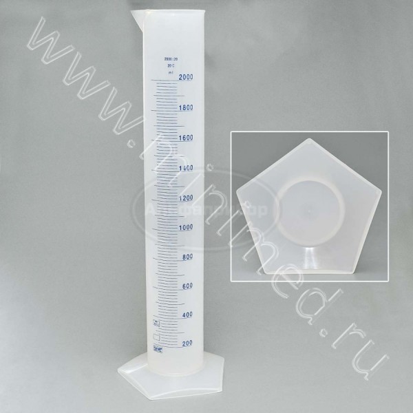 Цилиндр 2000мл с делениями высокий, п/п, Kartell, упаковка 1/2шт