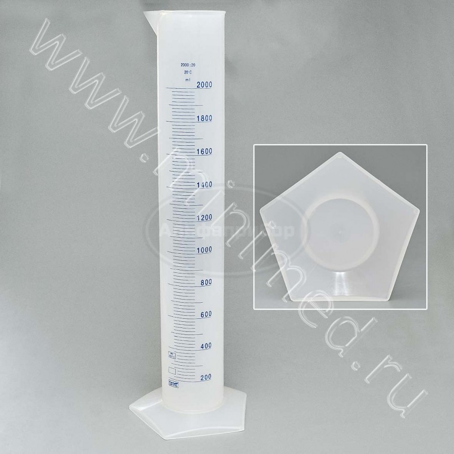 Цилиндр 2000мл с делениями высокий, п/п, Kartell, упаковка 1/2шт