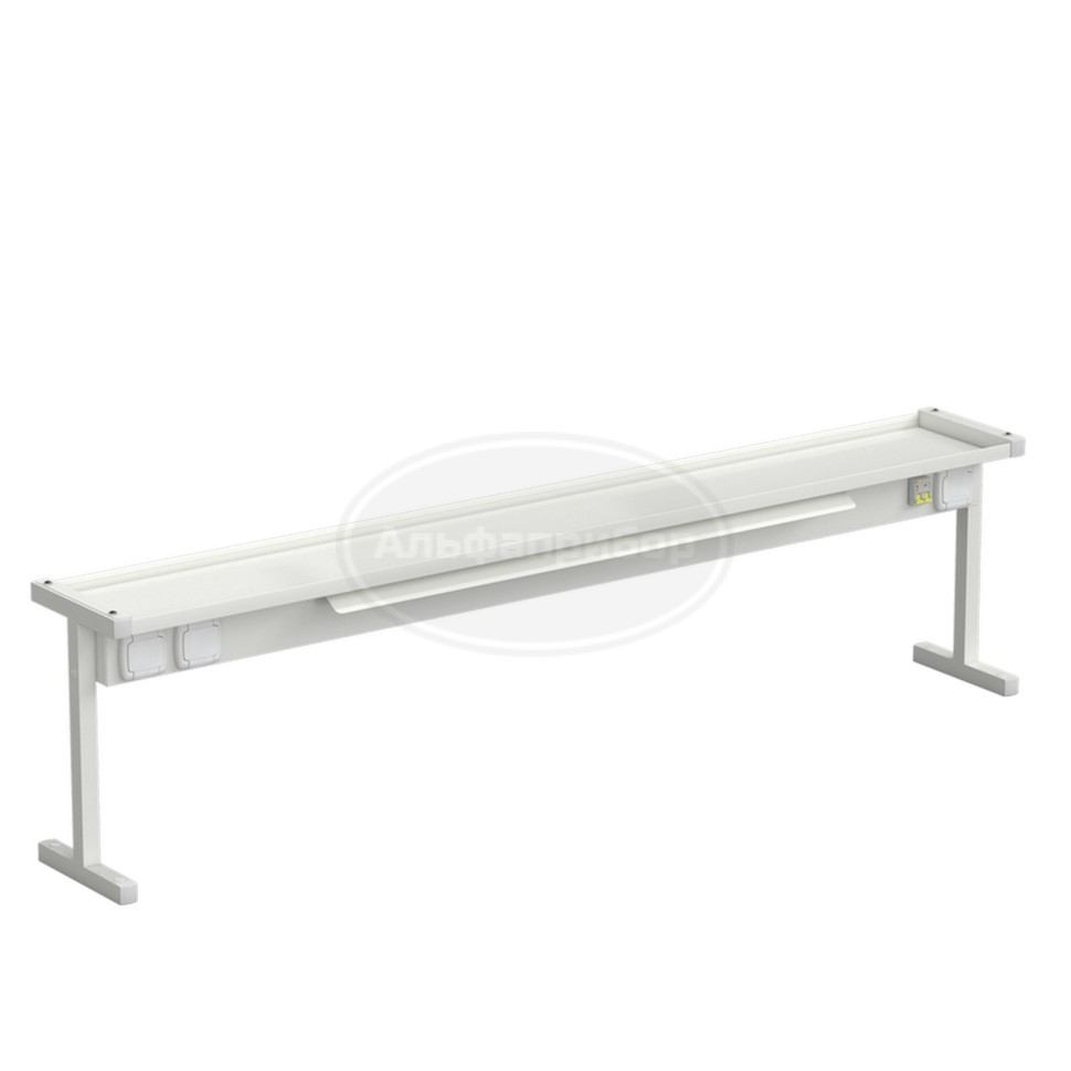 Полка для стола нижняя с электрикой 1775x250x450 мм, белый металл