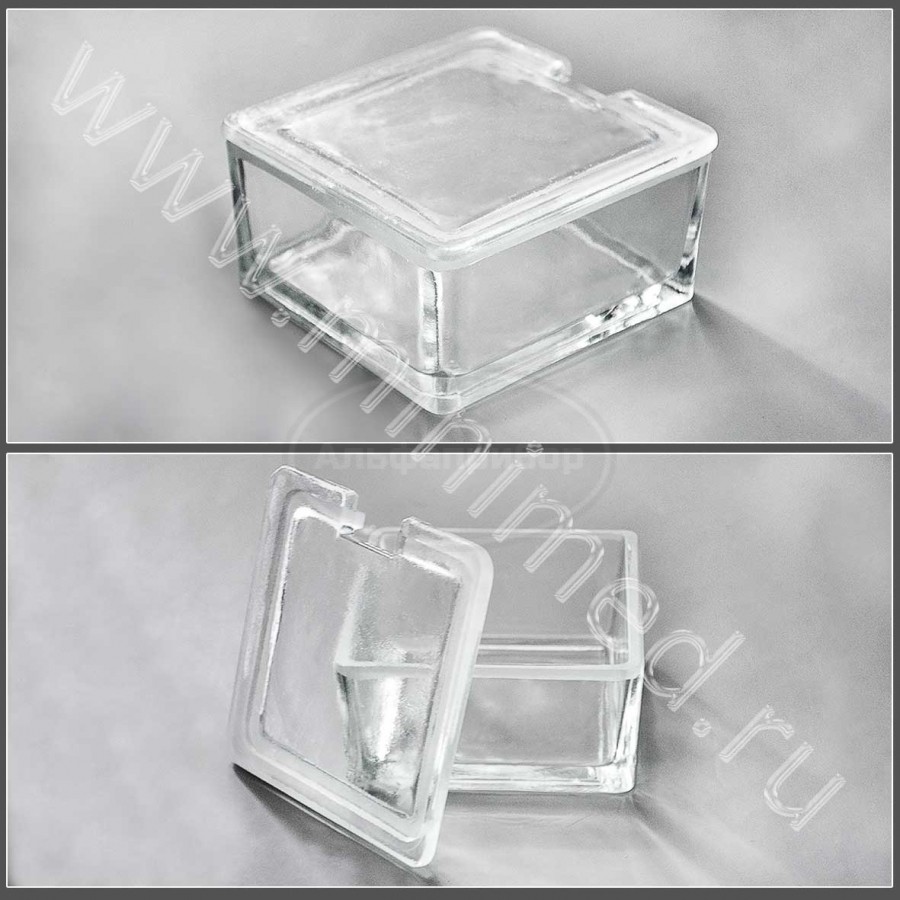 Емкость стеклянная, 85х80х40 мм, упаковка 4шт, МиниМед