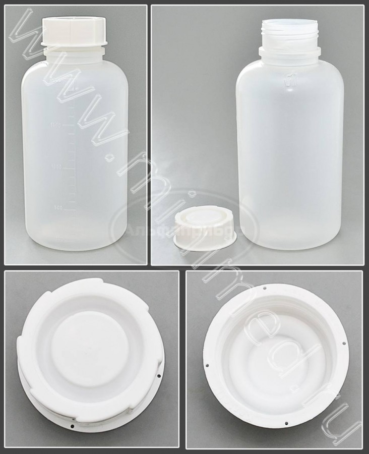 Банка для реактивов 2000мл, с делениями широкогорлая, с крышкой, п/п, Kartell, упаковка 1/15шт