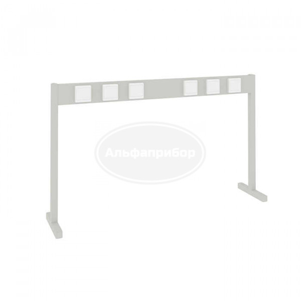 Полка для стола с 6-ю розетками (стойка) 1175x690 мм, белый металл