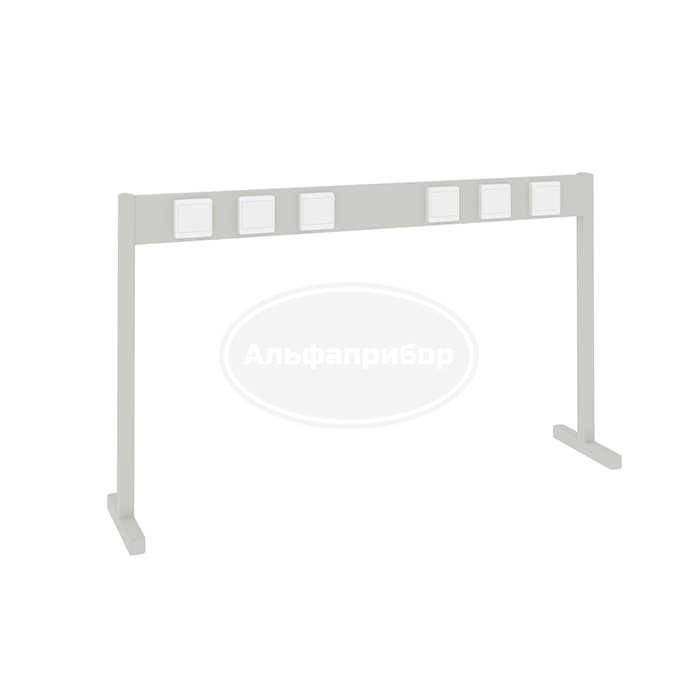 Полка для стола с 6-ю розетками (стойка) 1175x690 мм, белый металл