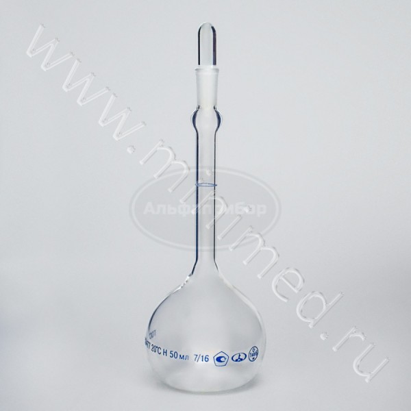 Пикнометр ПЖ2-50-КШ 7/16, ГОСТ 22524-77, упаковка 15шт, МиниМедПром