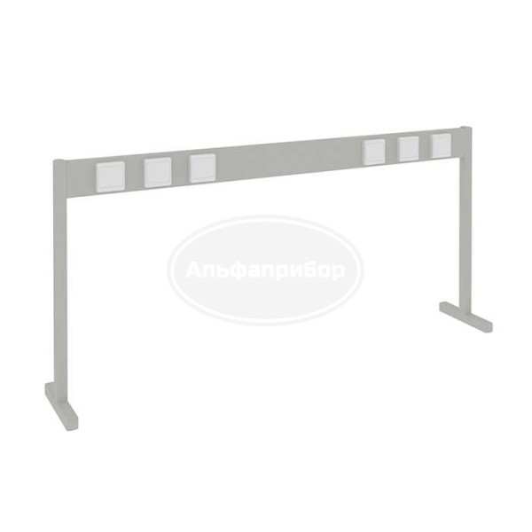 Полка для стола с 6-ю розетками (стойка) 1475x690 мм, белый металл