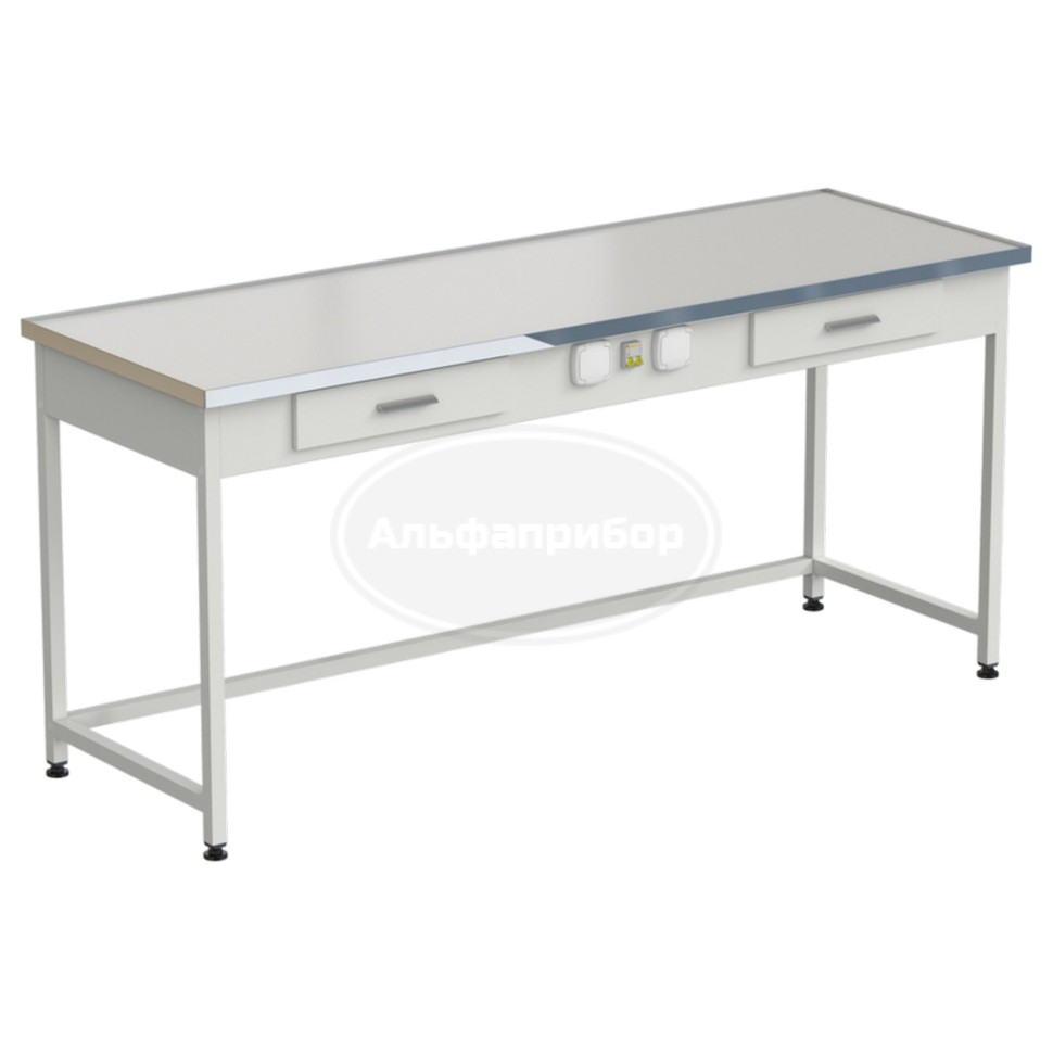 Стол приборный с 2 ящиками и электрикой 1820x610x850 мм, раб. поверхность - Labgrade-лайт