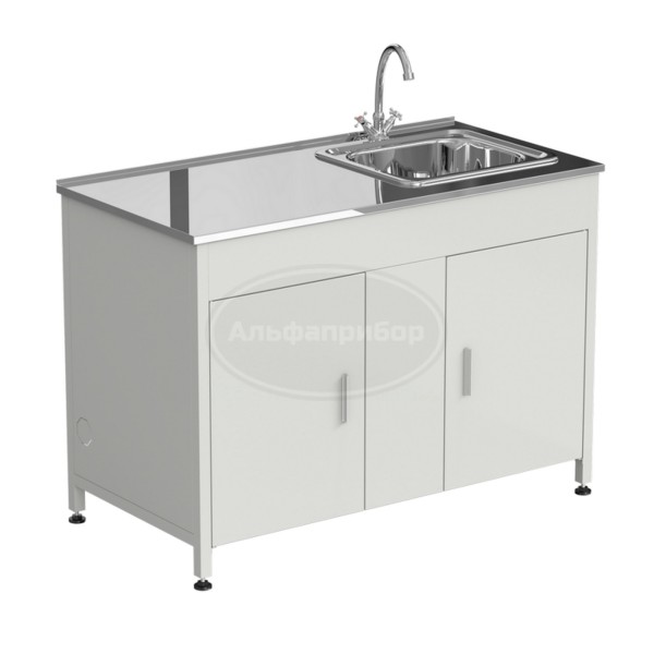 Стол-мойка 1200x600x850 мм, раковина справа, материал раковины - нержавеющая сталь