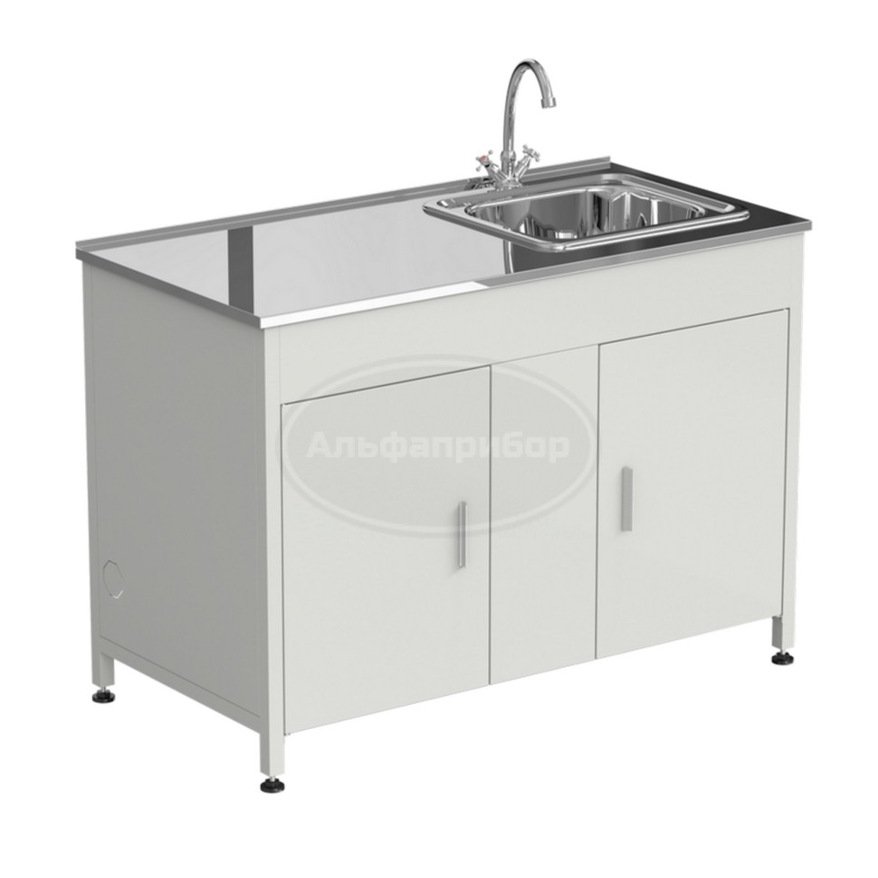 Стол-мойка 1200x600x850 мм, раковина справа, материал раковины - нержавеющая сталь