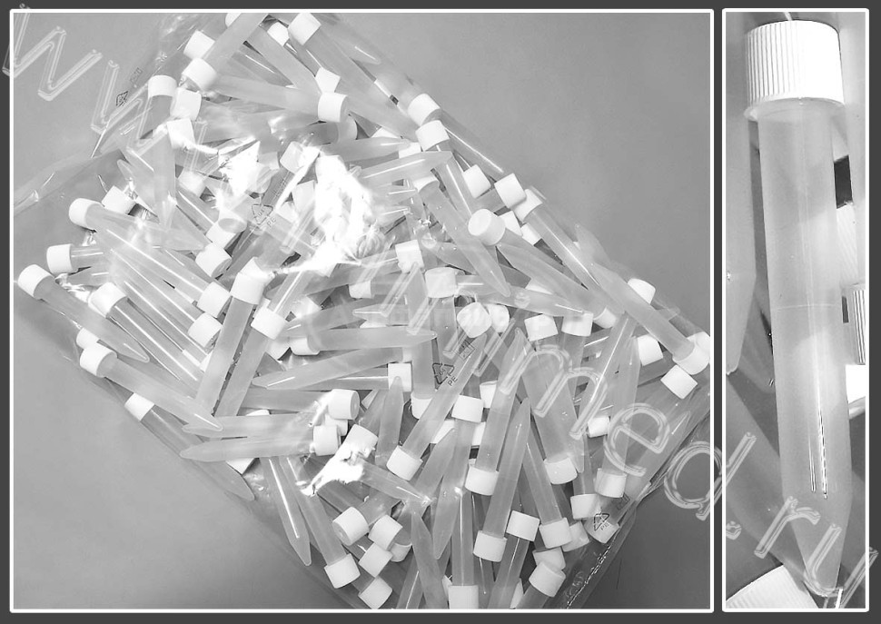 Пробирка лабораторная 13,5мл, коническая,16*110 мм, с винтовой крышкой, стерильная, без делений, п/п, упаковка 150/1200шт, Aptaca