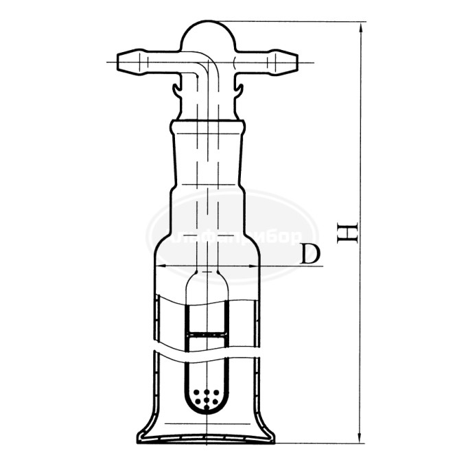 Склянка СН-1 100 (для промывания газов) ГОСТ 25336-82